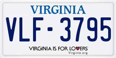 VA license plate VLF3795