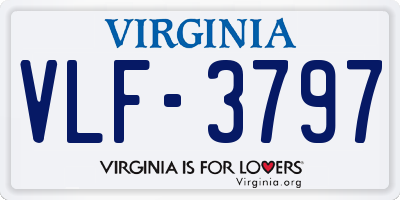 VA license plate VLF3797