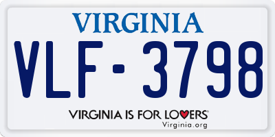 VA license plate VLF3798