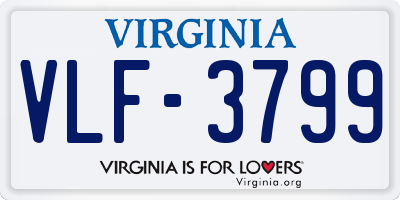 VA license plate VLF3799