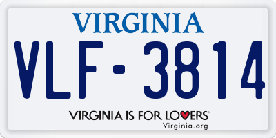 VA license plate VLF3814