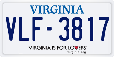 VA license plate VLF3817