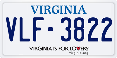 VA license plate VLF3822