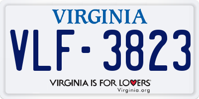 VA license plate VLF3823