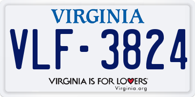 VA license plate VLF3824