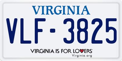 VA license plate VLF3825
