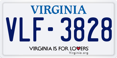 VA license plate VLF3828