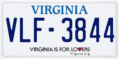 VA license plate VLF3844