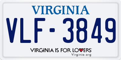 VA license plate VLF3849