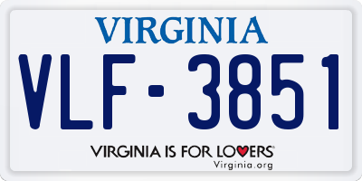 VA license plate VLF3851