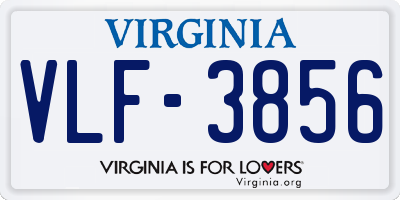VA license plate VLF3856
