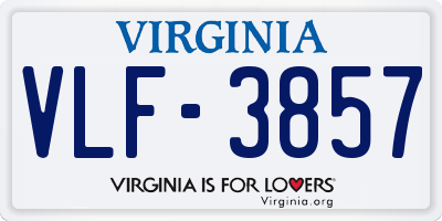 VA license plate VLF3857