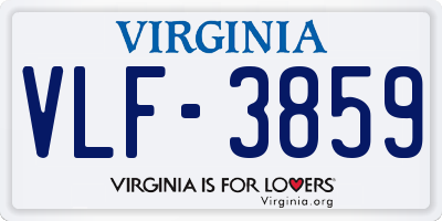 VA license plate VLF3859