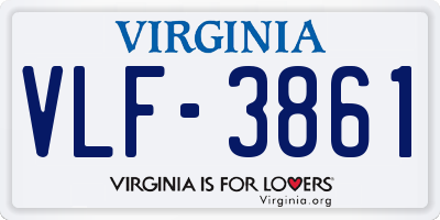 VA license plate VLF3861