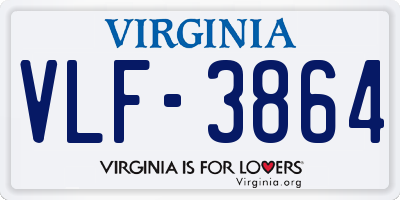 VA license plate VLF3864
