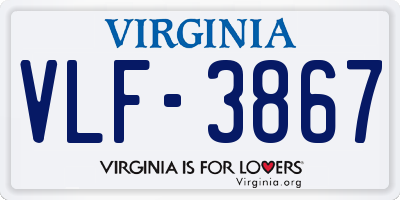 VA license plate VLF3867