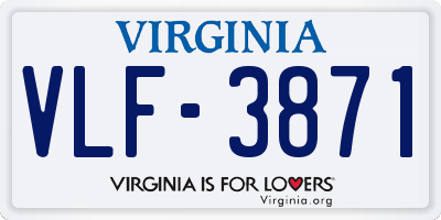 VA license plate VLF3871
