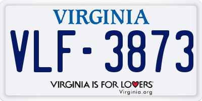VA license plate VLF3873