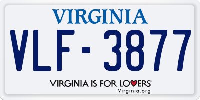 VA license plate VLF3877
