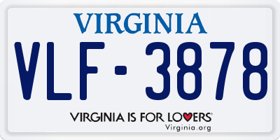 VA license plate VLF3878