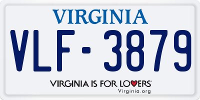 VA license plate VLF3879