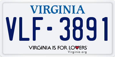 VA license plate VLF3891