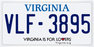 VA license plate VLF3895