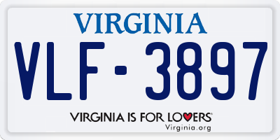 VA license plate VLF3897