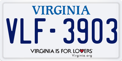VA license plate VLF3903