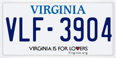VA license plate VLF3904
