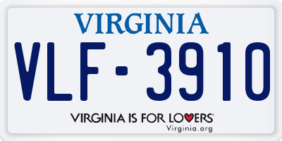 VA license plate VLF3910