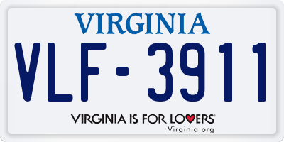 VA license plate VLF3911
