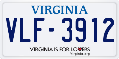 VA license plate VLF3912