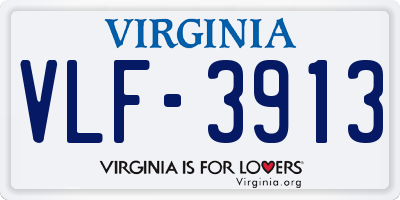VA license plate VLF3913