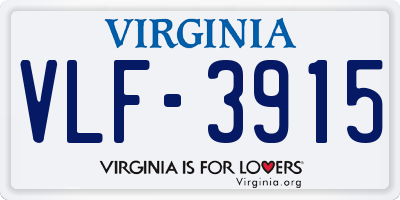 VA license plate VLF3915