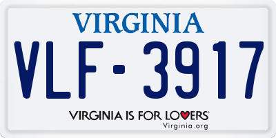 VA license plate VLF3917