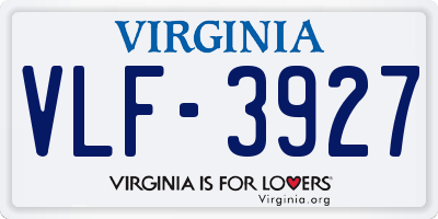 VA license plate VLF3927