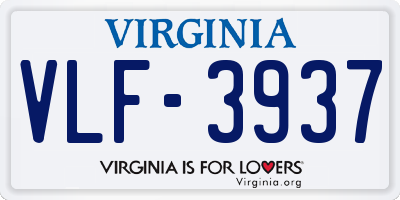 VA license plate VLF3937