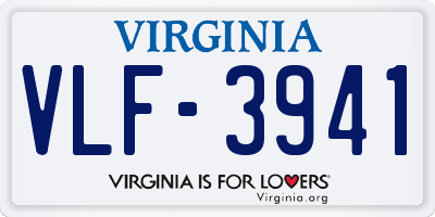 VA license plate VLF3941