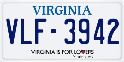 VA license plate VLF3942