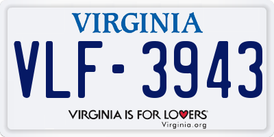 VA license plate VLF3943