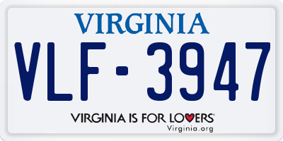 VA license plate VLF3947