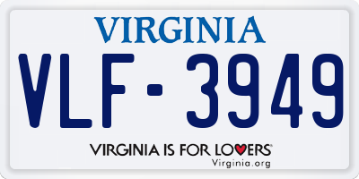 VA license plate VLF3949