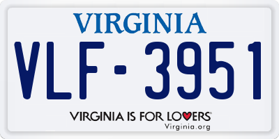 VA license plate VLF3951