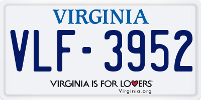 VA license plate VLF3952