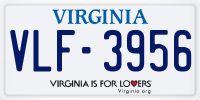 VA license plate VLF3956