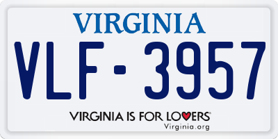 VA license plate VLF3957