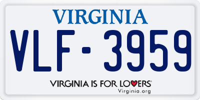 VA license plate VLF3959