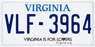 VA license plate VLF3964