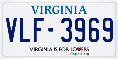 VA license plate VLF3969